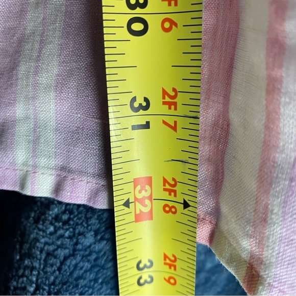 Foxcroft NYC Blouse Women’s 22W Pink Striped Buttoned Shirt Top 100% Linen EUC - Picture 8 of 8